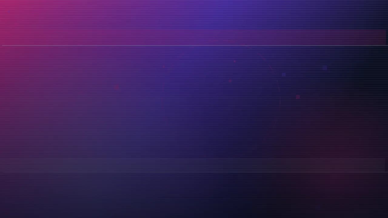 Arte gráfica abstrata do Ciclo Pop nas cores da categoria Nostalgia: degradê com nebulosas de luz e scanlines de tela antiga com uma faixa de tracking.